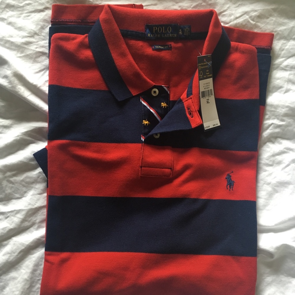 Men’s Ralph Lauren polo 👕 red/navy XL